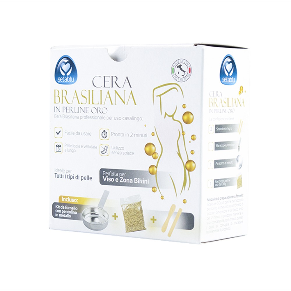 Kit completo cera brasiliana in perline oro...