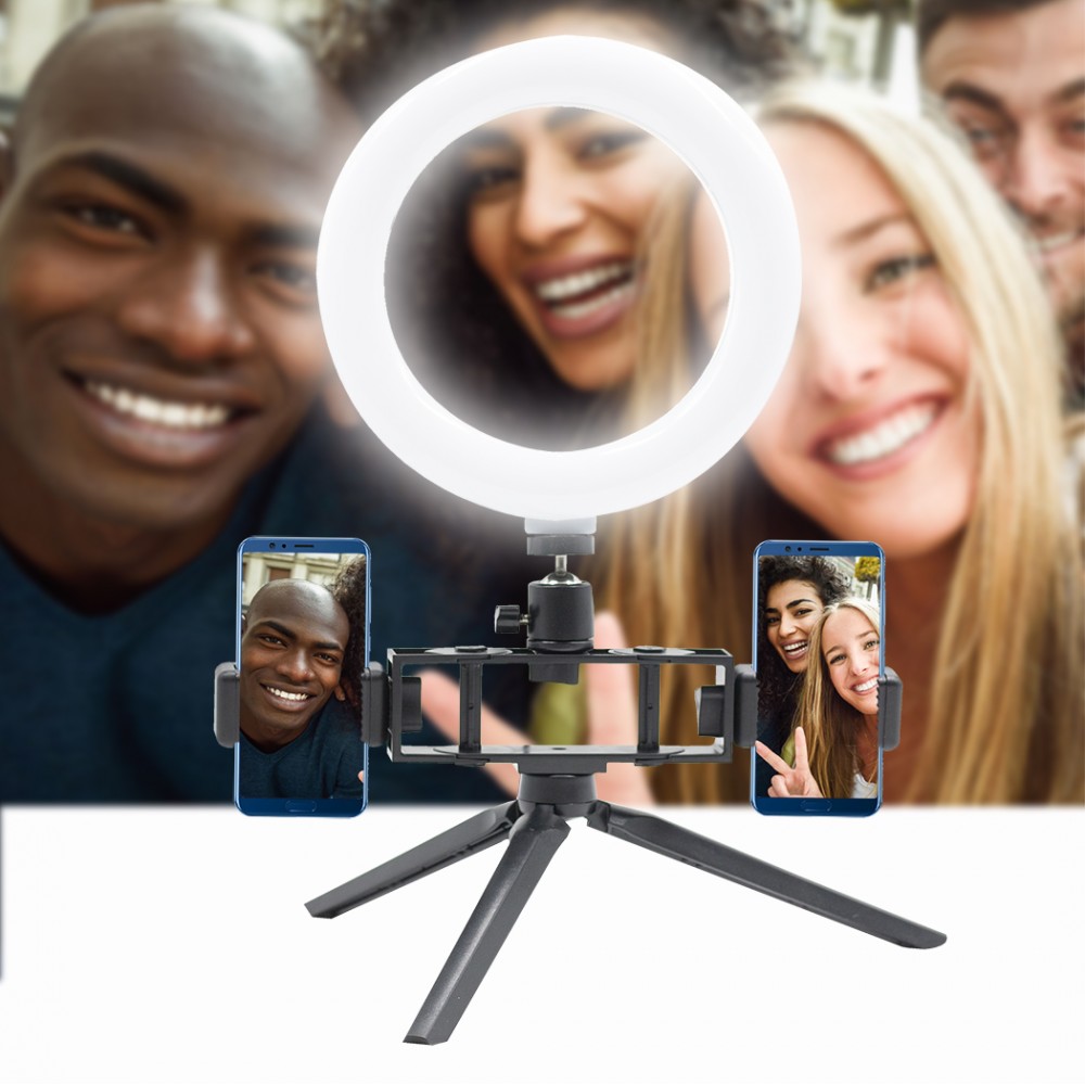 Anello 20 cm selfie LED con 2 supporti 730492...