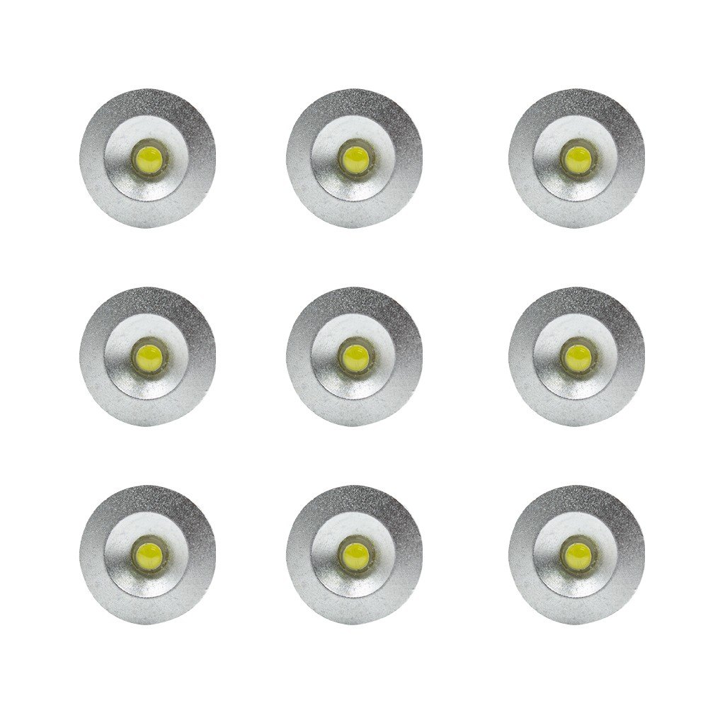 Set da 9 mini faretti LED da 1W art. 616667 lunga durata con