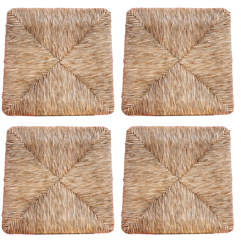 Kit 4 pz Ricambio Seduta 427 in Paglia Naturale Fondo per Sedia Silvana 35x39 cm