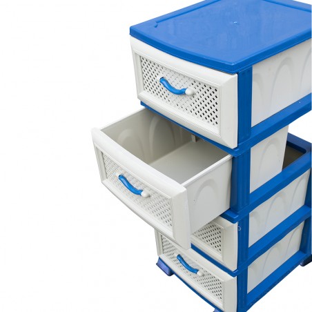 Cassettiera salvaspazio 4 cassetti in plastica 719001 mobile 37x41,5xH87,5 cm