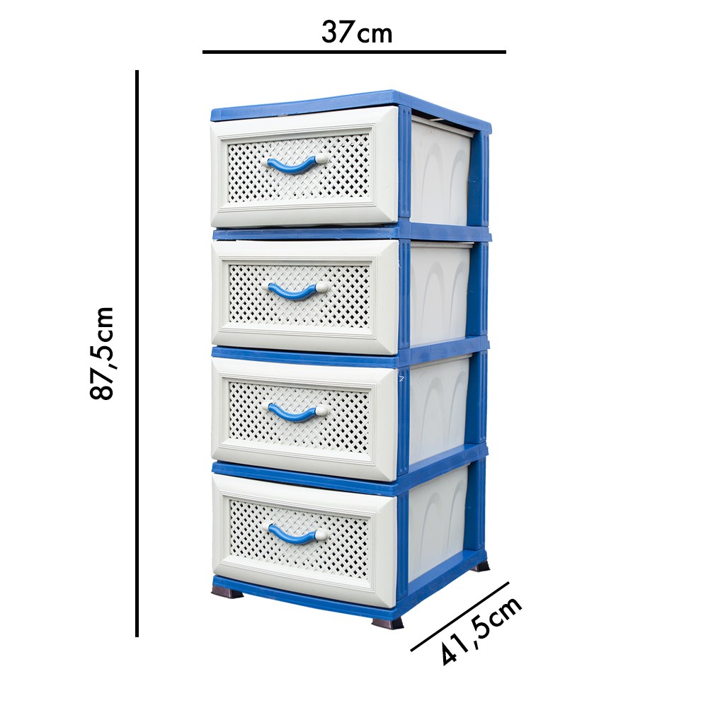 Cassettiera salvaspazio 4 cassetti in plastica...