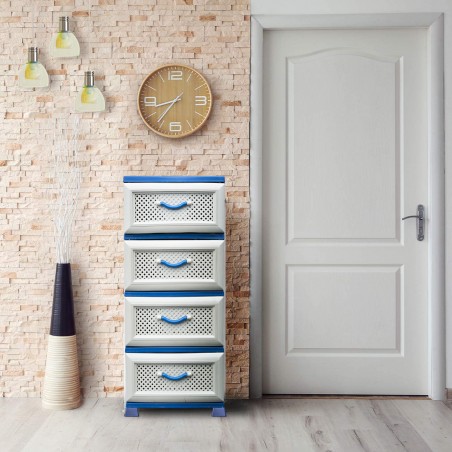 Cassettiera salvaspazio 4 cassetti in plastica 719001 mobile 37x41,5xH87,5 cm