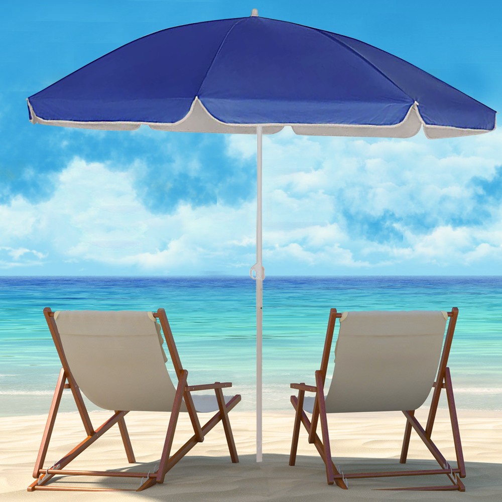 Ombrellone da mare palo centrale tinta unita...