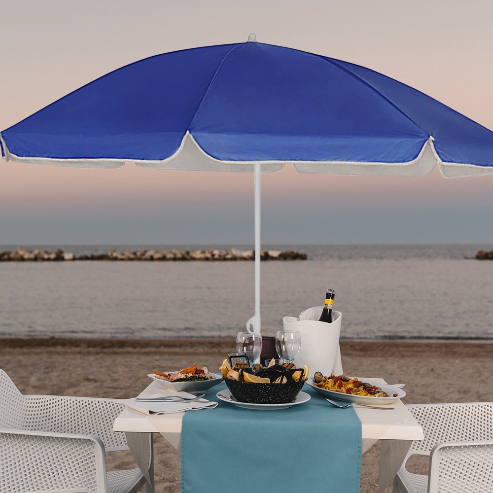 Ombrellone da mare palo centrale tinta unita...