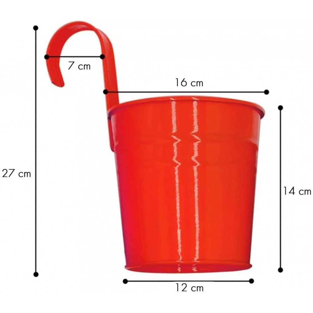 Set 10 vasi porta fiori in ferro 27x14x12 con...