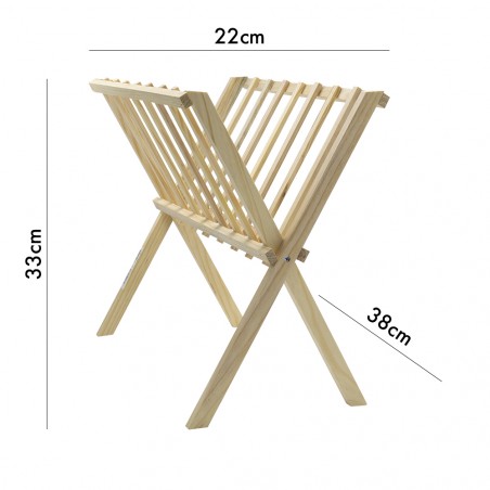 Organizer portariviste da terra 440704 in legno chiaro richiudibile 22x38xH33 cm