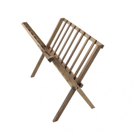 Organizer portariviste da terra 440711 in legno scuro richiudibile 22x38xH33 cm