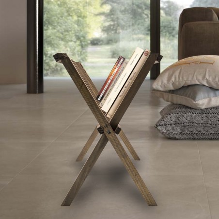 Organizer portariviste da terra 440711 in legno scuro richiudibile 22x38xH33 cm