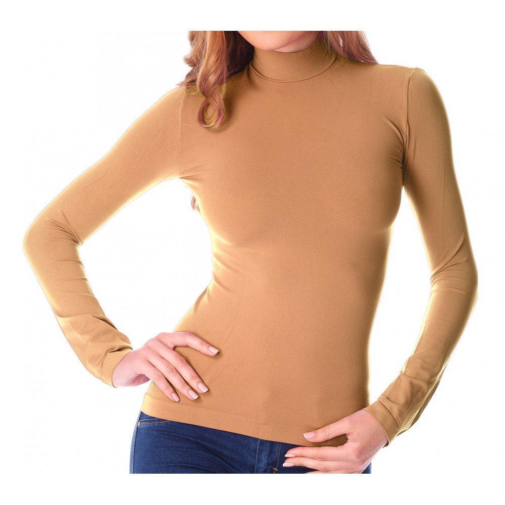 Maglioncino lupetto mezzo collo VKA21 termico e interno felpato colori assortiti Beige M/L