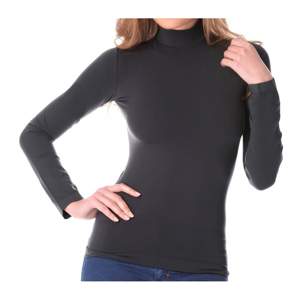 Maglioncino lupetto mezzo collo VKA21 termico e interno felpato colori assortiti Grigio M/L