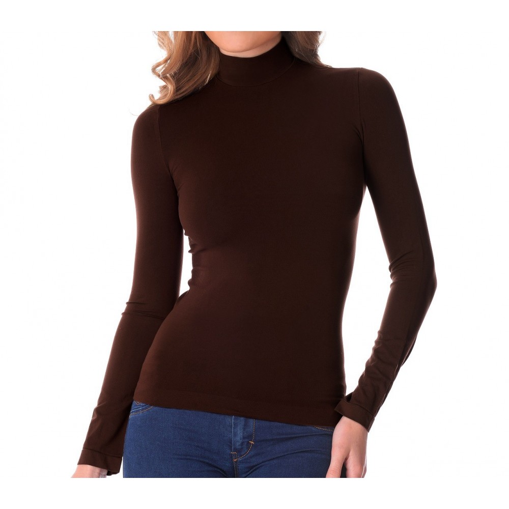 Maglioncino lupetto mezzo collo VKA21 termico e interno felpato colori assortiti Marrone M/L