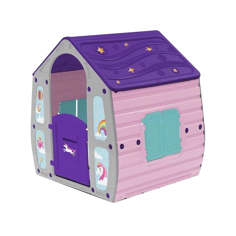 Casetta per Bambini da Giardino Unicorno 562109 Casa da Gioco Bimbi 102x89xH109