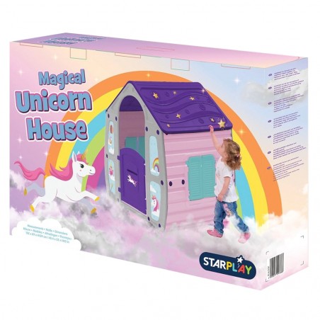 Casetta per Bambini da Giardino Unicorno 562109 Casa da Gioco Bimbi 102x89xH109