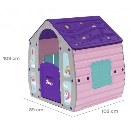 Casetta per Bambini da Giardino Unicorno 562109 Casa da Gioco Bimbi 102x89xH109