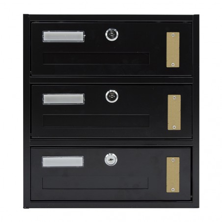Cassetta Postale Condominiale 3 Posti Iron Black 30x32,5x17cm