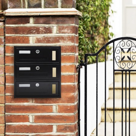 Cassetta Postale Condominiale 3 Posti Iron Black 30x32,5x17cm