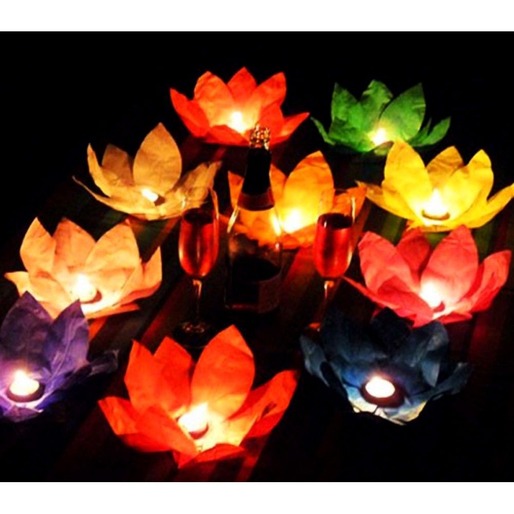 Vinciann Kit 5x lanterna candela galleggiante FIORE DI LOTO colorato decorazione party 