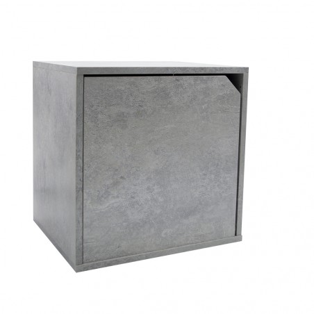 Cubo Modulare Libreria 13232 Cemento Frassinato con Anta Apribile CUBE STACK