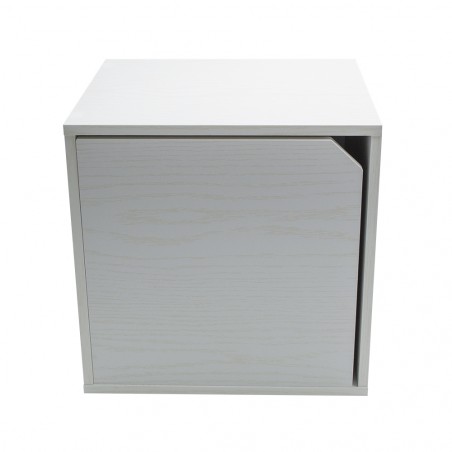 Cubo Modulare Libreria 13232 Cemento Frassinato con Anta Apribile CUBE STACK