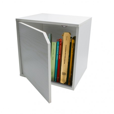 Cubo Modulare Libreria 13232 Cemento Frassinato con Anta Apribile CUBE STACK
