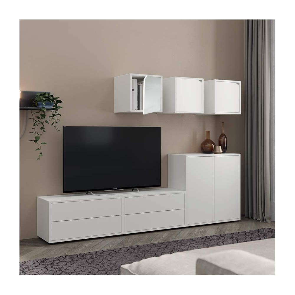 Cubo Modulare Libreria 13232 Cemento Frassinato...