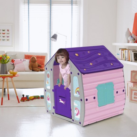Casetta per Bambini da Giardino Unicorno 562109 Casa da Gioco Bimbi 102x89xH109
