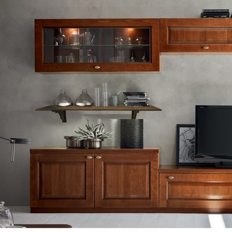 Mensola Portaoggetti 416792 in Legno Colore Noce 20x75cm Rettangolare da Parete