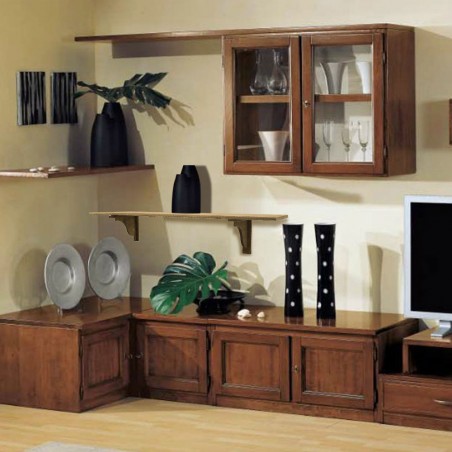 Mensola Portaoggetti 416792 in Legno Colore Noce 20x75cm Rettangolare da Parete