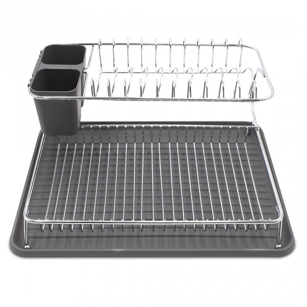 Scolapiatti con Doppio Piano in Acciaio 385741...