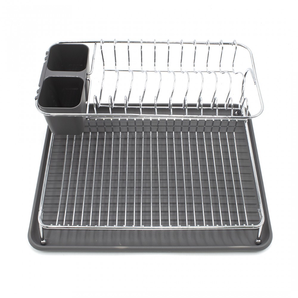 Scolapiatti con Doppio Piano in Acciaio 385741...