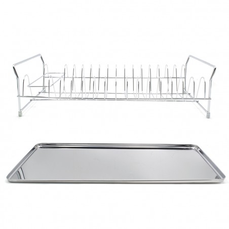 Scolapiatti da Appoggio Acciaio 281883 Scompartimento Posate Vassoio Rimovibile