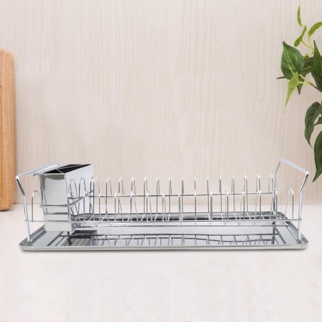 Scolapiatti da Appoggio Acciaio 281883 Scompartimento Posate Vassoio Rimovibile