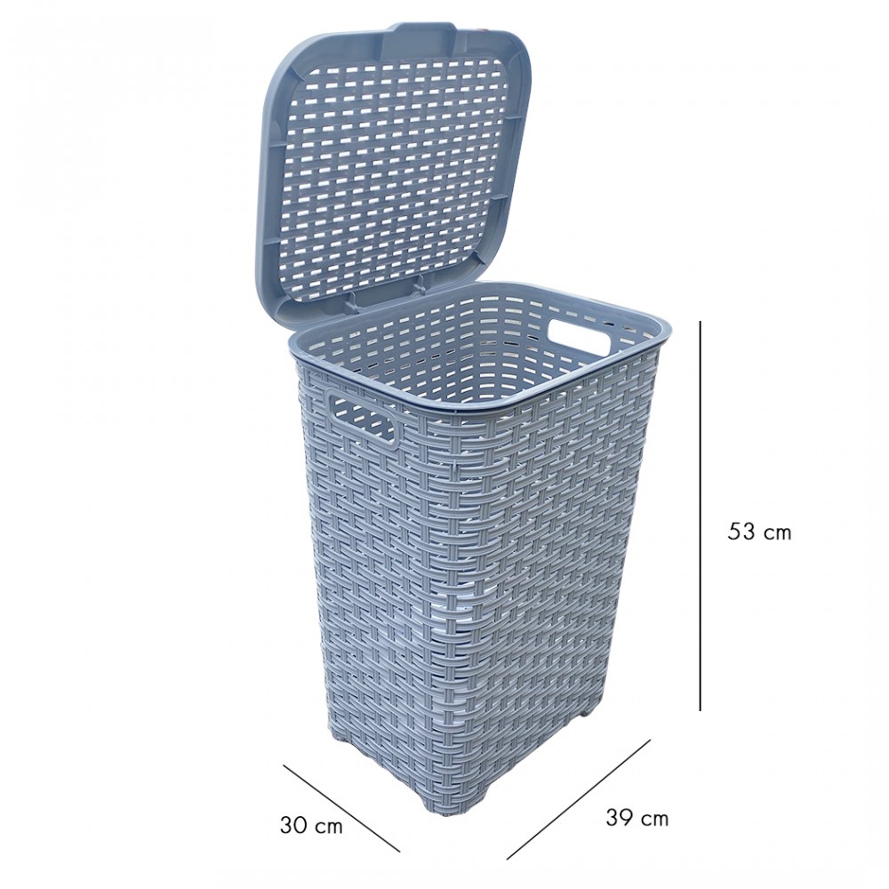 Set 3pz Accessori Bagno Rattan 304643 Cesto...