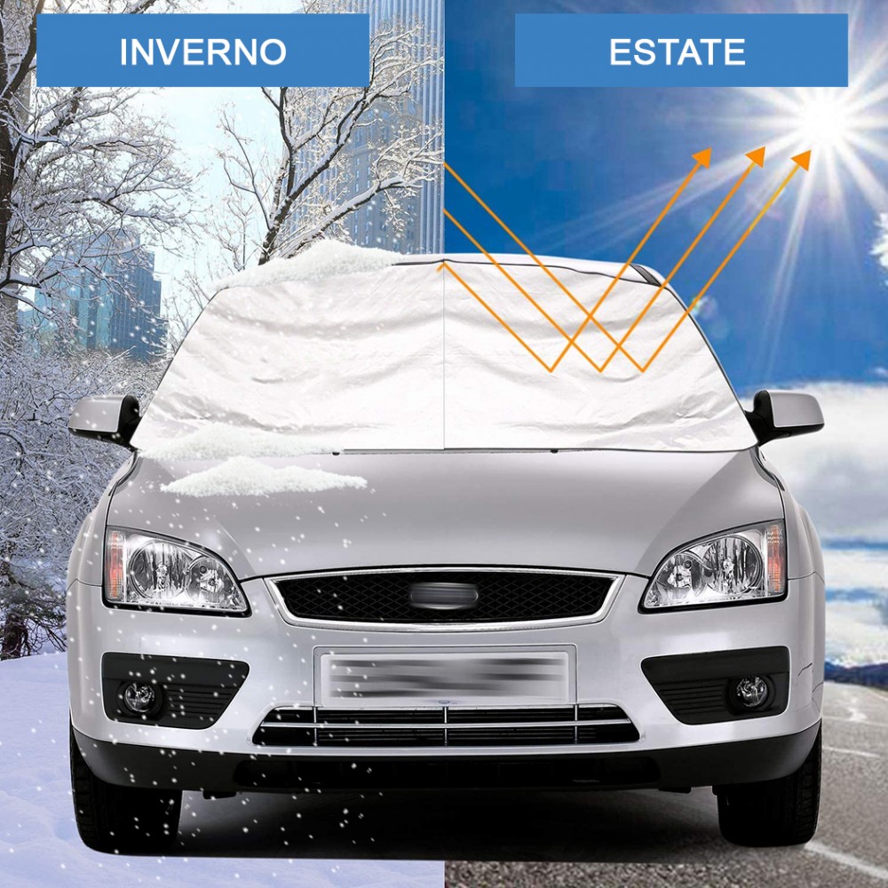 2269 Telo copriparabrezza grigio con laccetti...