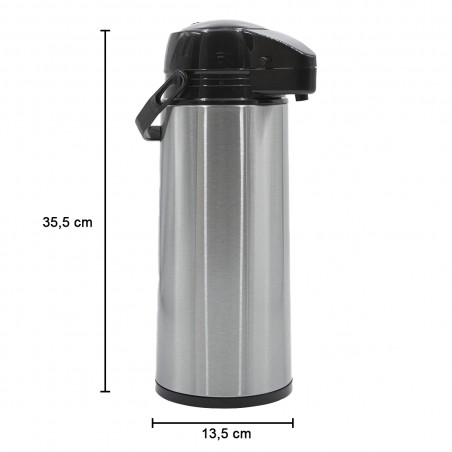 Thermos a Rubinetto 240897 Dispenser in Acciaio con Coperchio Doppia Parete 1,9L