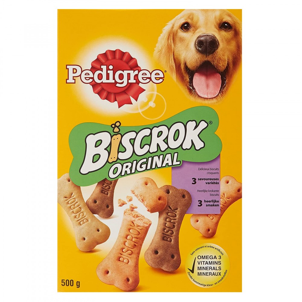 Pedigree Biscrock Orginal Biscotti Croccanti per Cani in 3 gustose varietà 500 g