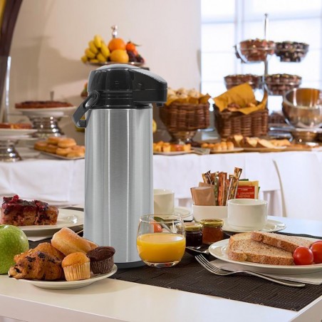 Thermos a Rubinetto 240897 Dispenser in Acciaio con Coperchio Doppia Parete 1,9L