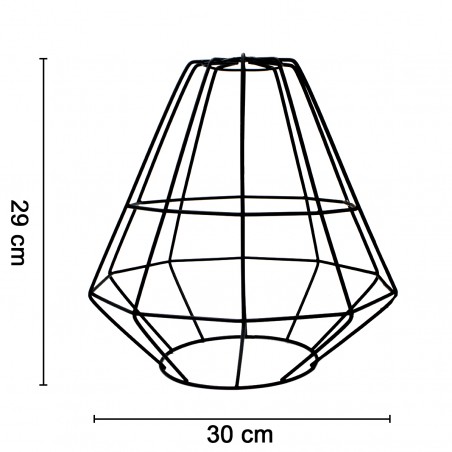 Lampadario a Sospensione Industriale Retrò 019844 Lampada Metallo Nero Forja