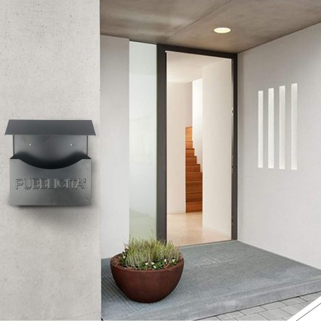 Cassetta Pubblicità Modello Iron Grey Art.711 in Ferro con Pensilina 32x13x32 cm