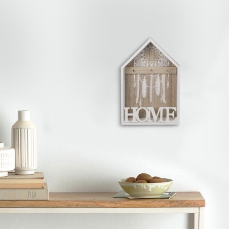 Cassetta porta chiavi 144305 in legno bianco 20 x 5 x 30 cm con 3 gancetti