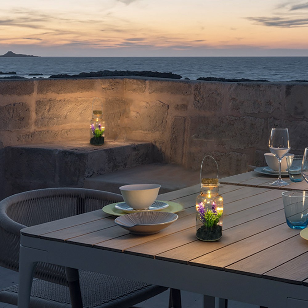 Barattolo in Vetro con Pianta Decorativa 452415...