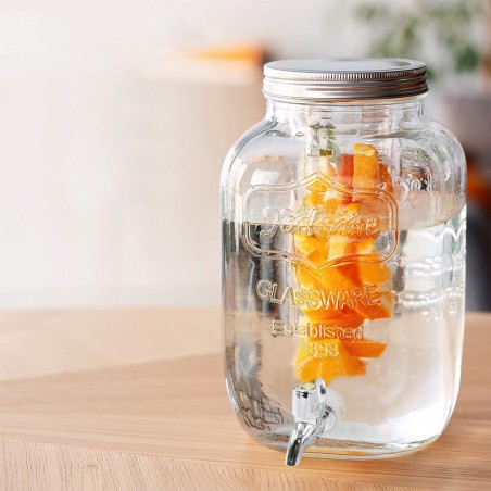 Set 2 Distributori in Vetro 225036 per Bevande con Rubinetto 4 lt con Supporto