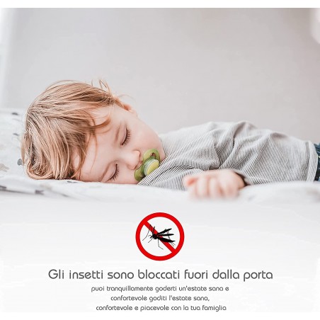 Tenda zanzariera con chiusura magnetica 001473 composta in resina 120 x 240 cm
