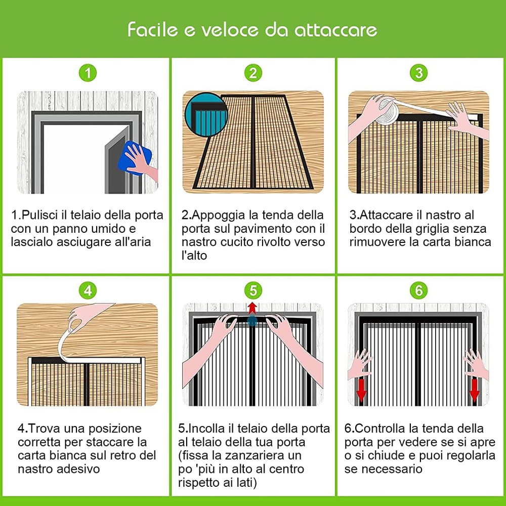 Tenda zanzariera con chiusura magnetica 001473...