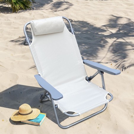 Spiaggina Mare Sdraio Reclinabile Spiaggia FUBUCA Struttura in Ferro con Cuscino