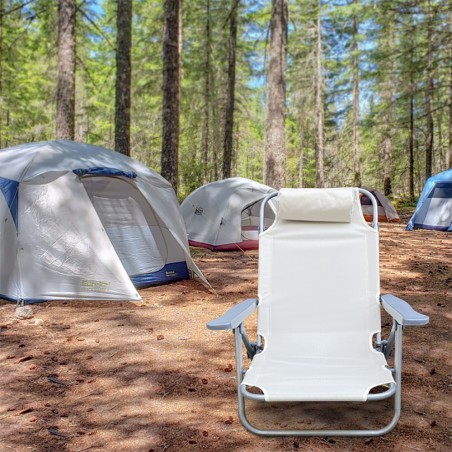 Spiaggina Mare Sdraio Reclinabile Spiaggia FUBUCA Struttura in Ferro con Cuscino