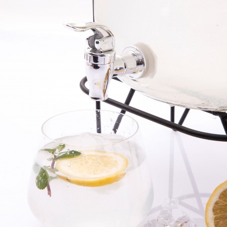 Set 2 Distributori in Vetro 225036 per Bevande con Rubinetto 4 lt con Supporto