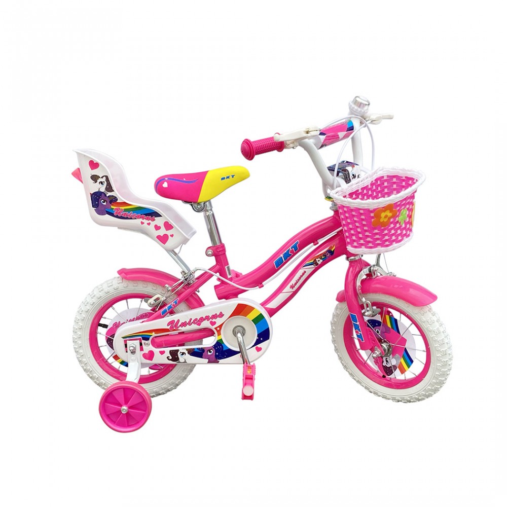 Bicicletta UNICORNO BKT taglia 12 bici per bambina età 2 - 5 anni con rotelle