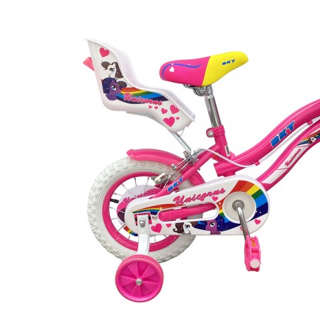 Bicicletta UNICORNO BKT taglia 12 bici per bambina età 2 - 5 anni con rotelle